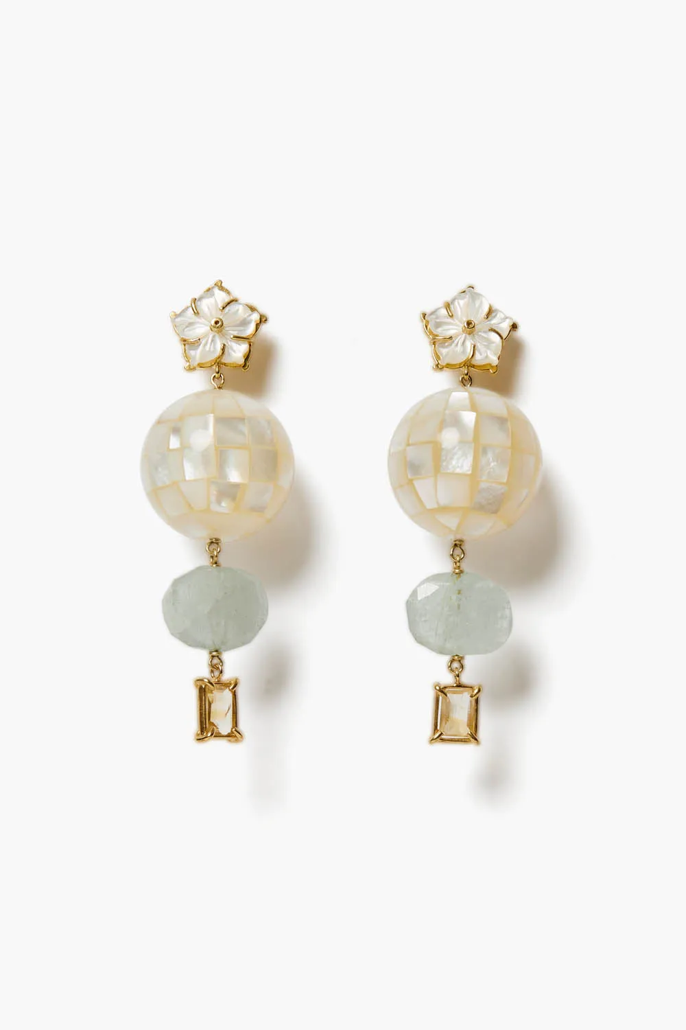 Sebastian Earrings White MOP Mix sold by Chan Luu