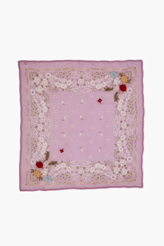 Embroidered Floral Bandana Pastel Lavender sold by Chan Luu