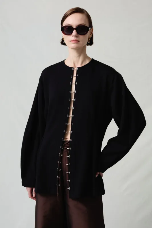 Pinch Waist Cardigan Black sold by Chan Luu