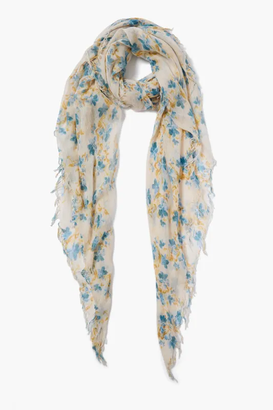 Cashmere and Silk Scarf Lagoon Floral sold by Chan Luu