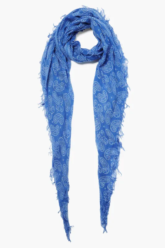Cashmere and Silk Scarf Wedgewood Dotted Paisley sold by Chan Luu