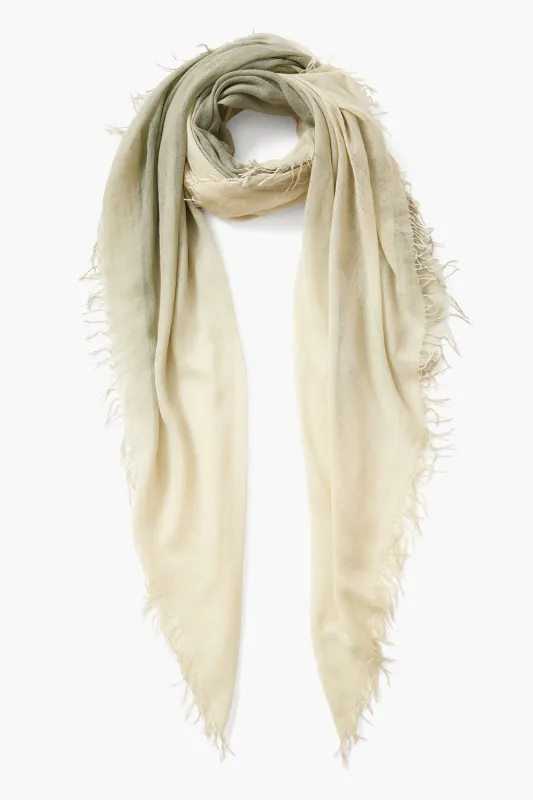 Cashmere and Silk Scarf Sage Dip Dyed sold by Chan Luu