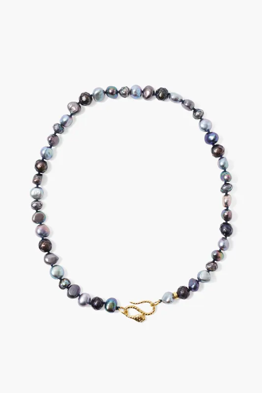Keshi Pearl Cobra Necklace Peacock Mix sold by Chan Luu