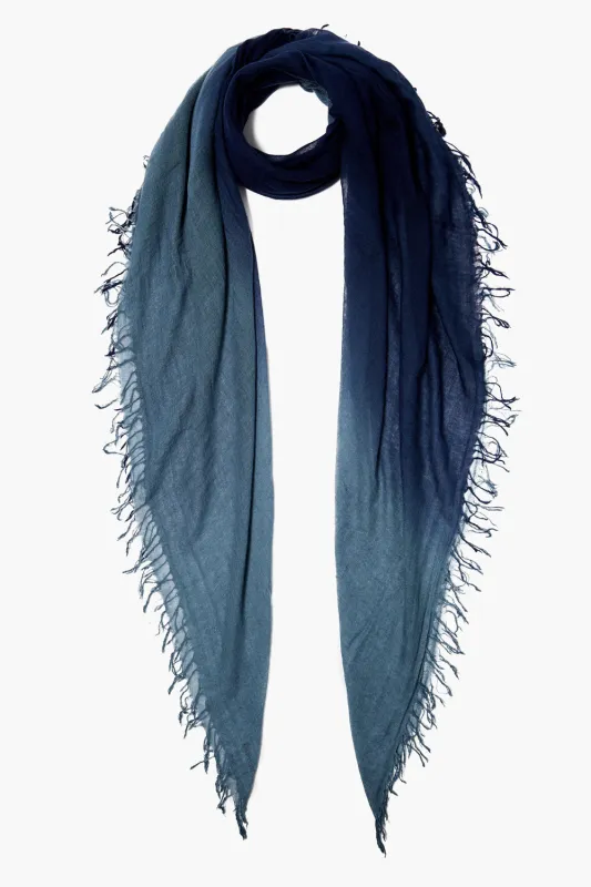 Cashmere and Silk Scarf Pageant Blue Dip Dyed sold by Chan Luu
