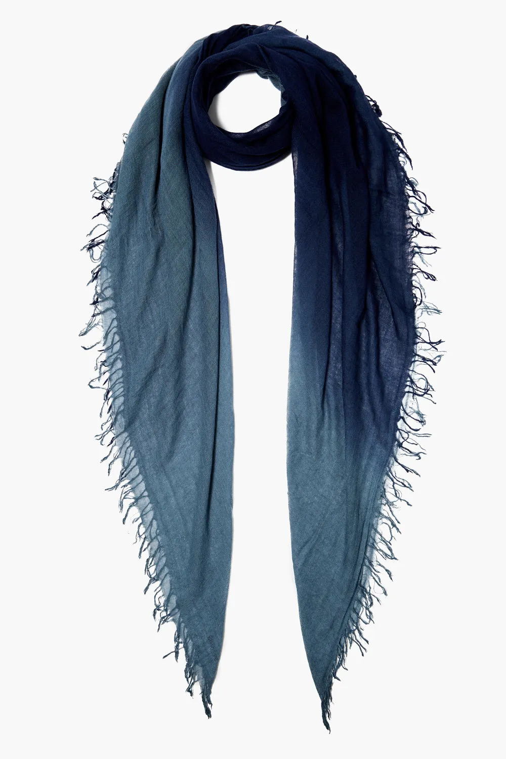 Cashmere and Silk Scarf Pageant Blue Dip Dyed sold by Chan Luu