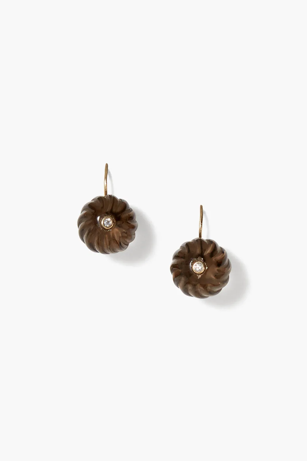 14k Pumpkin Earrings Maxi Smoky Quartz Mix sold by Chan Luu