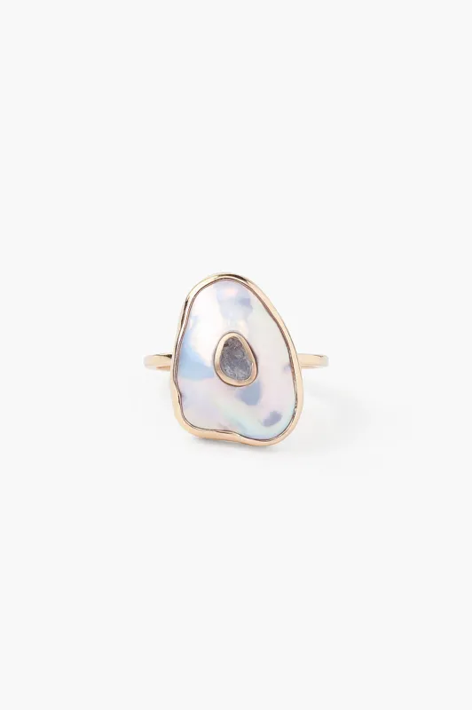 14k Oasis Ring White Pearl sold by Chan Luu