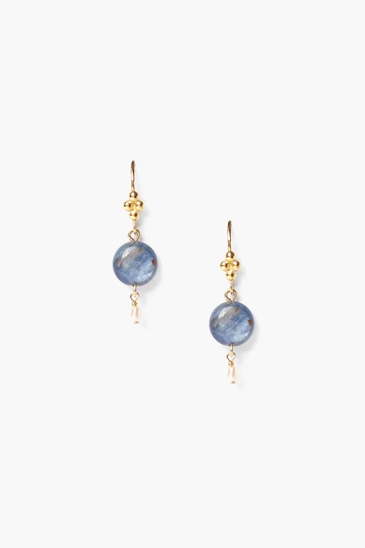 Kyanite and Pearl Drop Earrings sold by Chan Luu