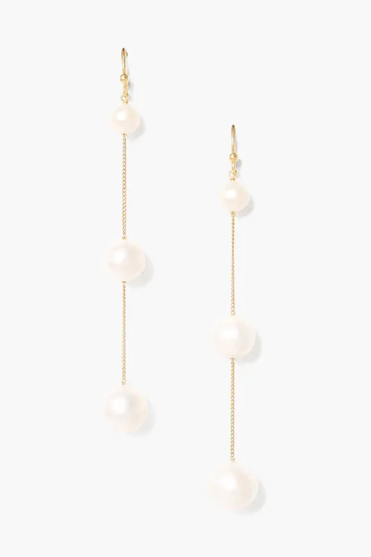 Tiered Floating Pearl Earrings sold by Chan Luu