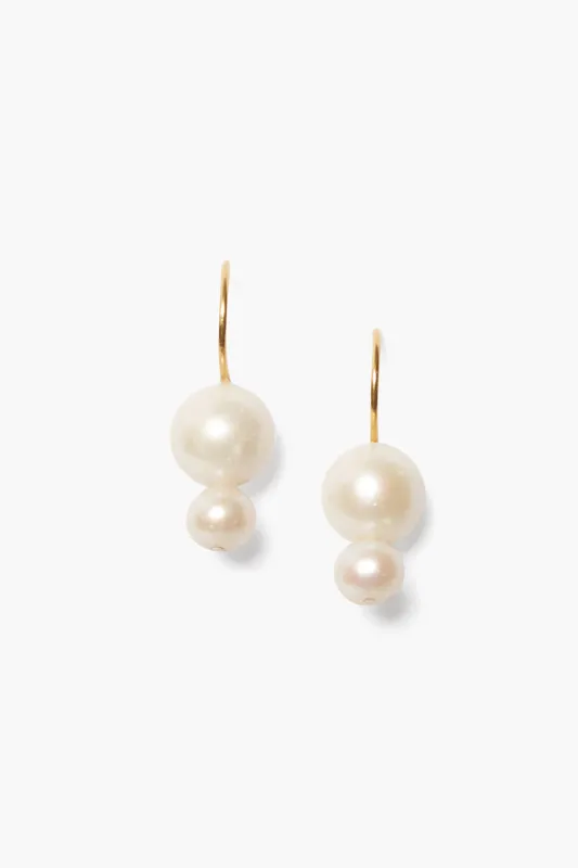 Phoebe Drop Earrings White Pearl sold by Chan Luu