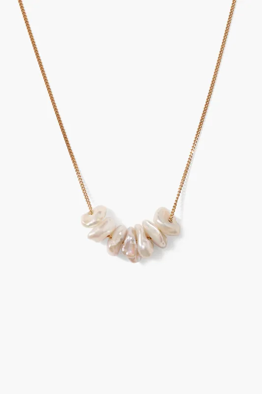 Anini Pearl Necklace Gold sold by Chan Luu