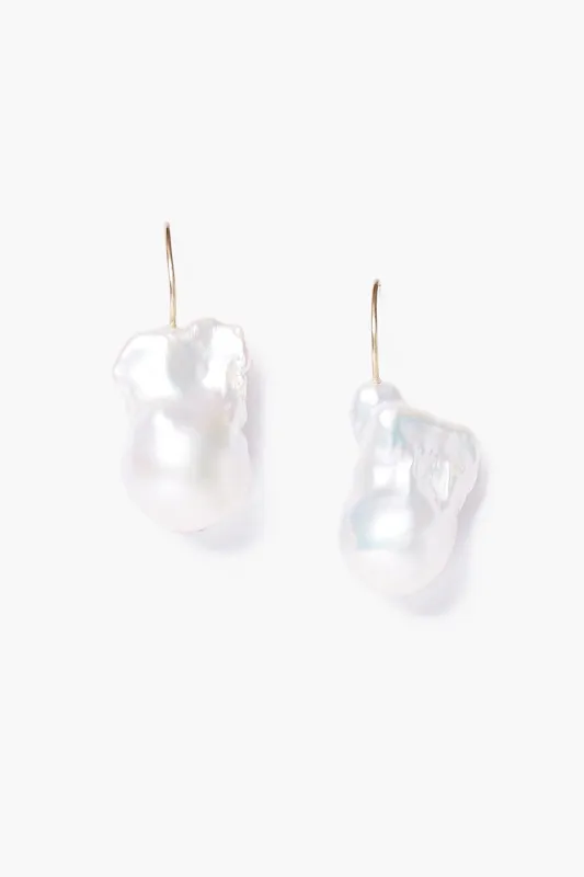 14k White Le Baroque Earrings sold by Chan Luu