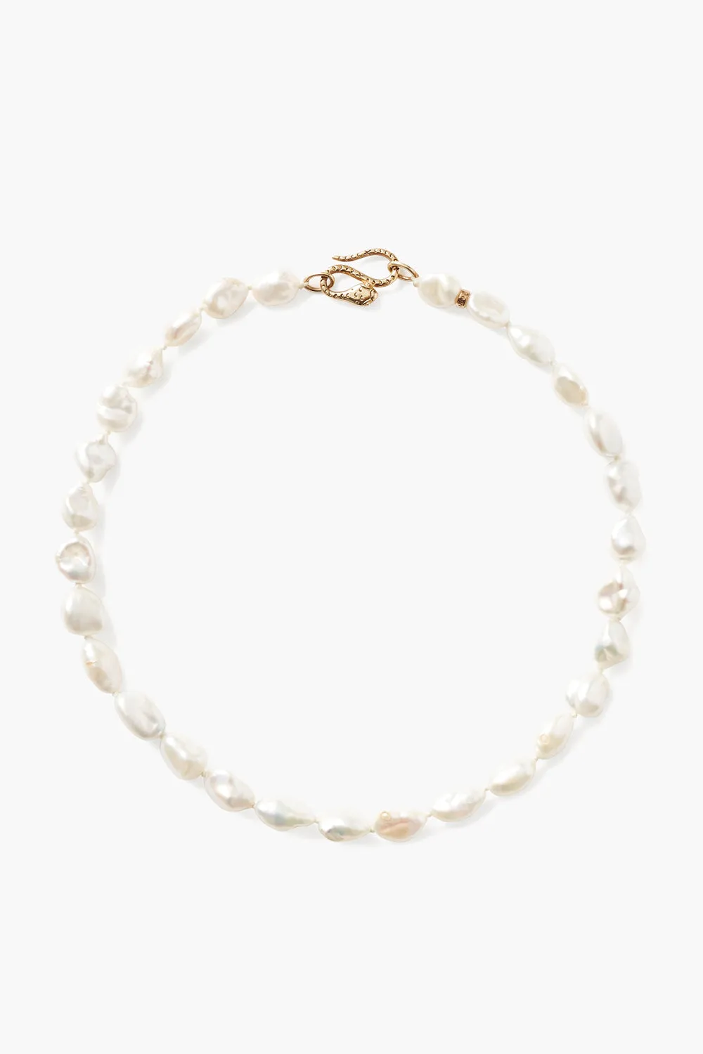 Keshi Pearl Cobra Necklace White sold by Chan Luu