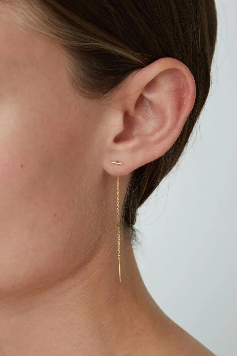 Gold Bar Chain Thread Earrings sold by Chan Luu product image thumbnail 2
