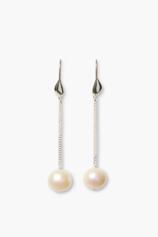 Floating Pearl Earrings Silver made by Chan Luu