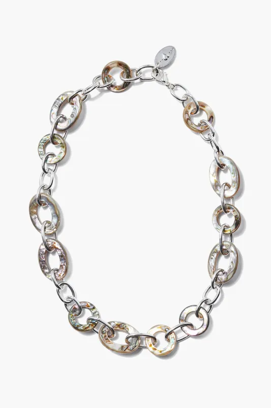 Mariner Chain Link Necklace Abalone Silver made by Chan Luu