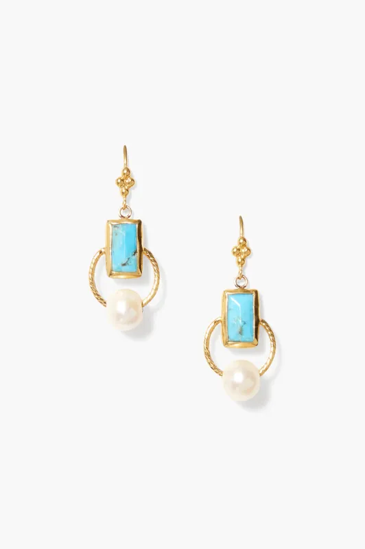 Halo Drop Earrings Turquoise Mix made by Chan Luu