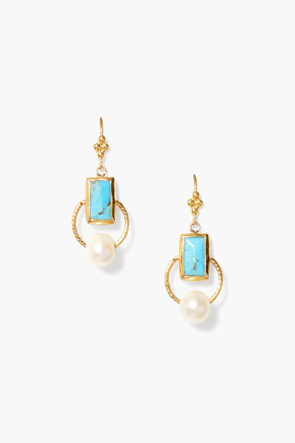 Halo Drop Earrings Turquoise Mix sold by Chan Luu