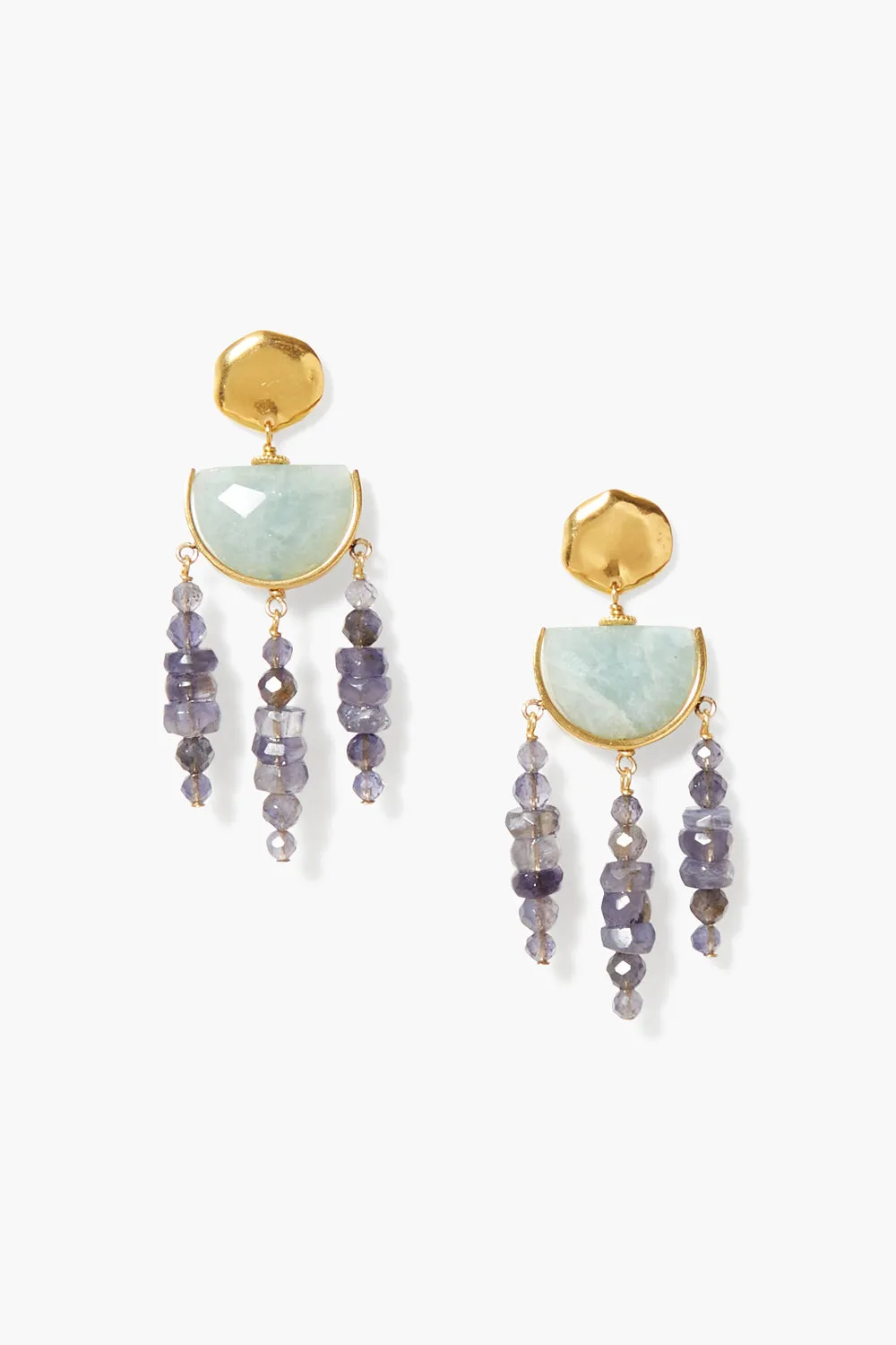 Luna Chandelier Earrings Iolite Mix sold by Chan Luu