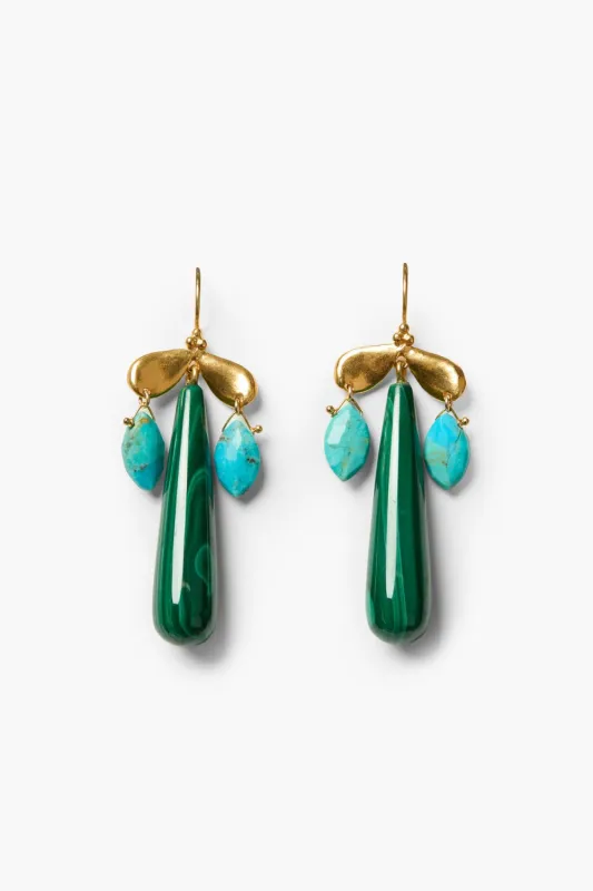 Dragonfly Chandelier Earrings Malachite made by Chan Luu