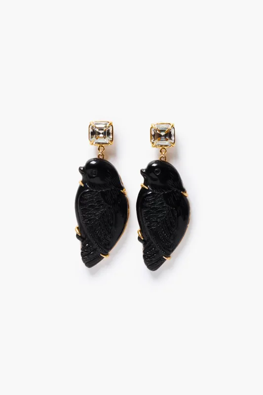 Dove Earrings Black Obsidian made by Chan Luu