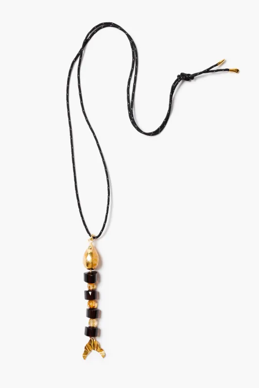 Fishbone Paracord Necklace Smoky Quartz made by Chan Luu