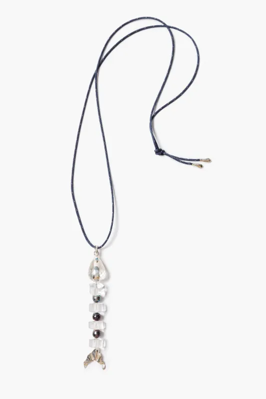 Fishbone Paracord Necklace Clear Quartz made by Chan Luu