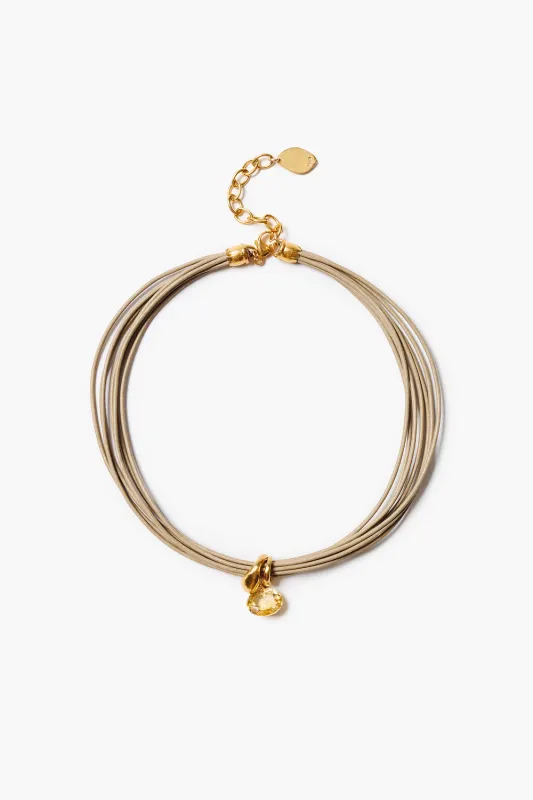 Serpentine Cord Necklace Citrine made by Chan Luu