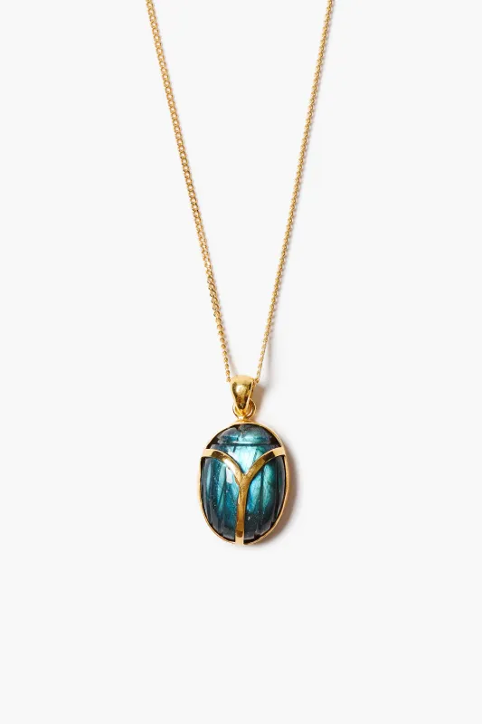 Scarab Necklace Labradorite made by Chan Luu