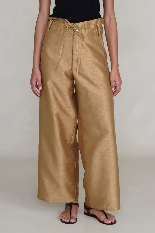 Techno Dupion Straight Leg Pant Camel sold by Chan Luu