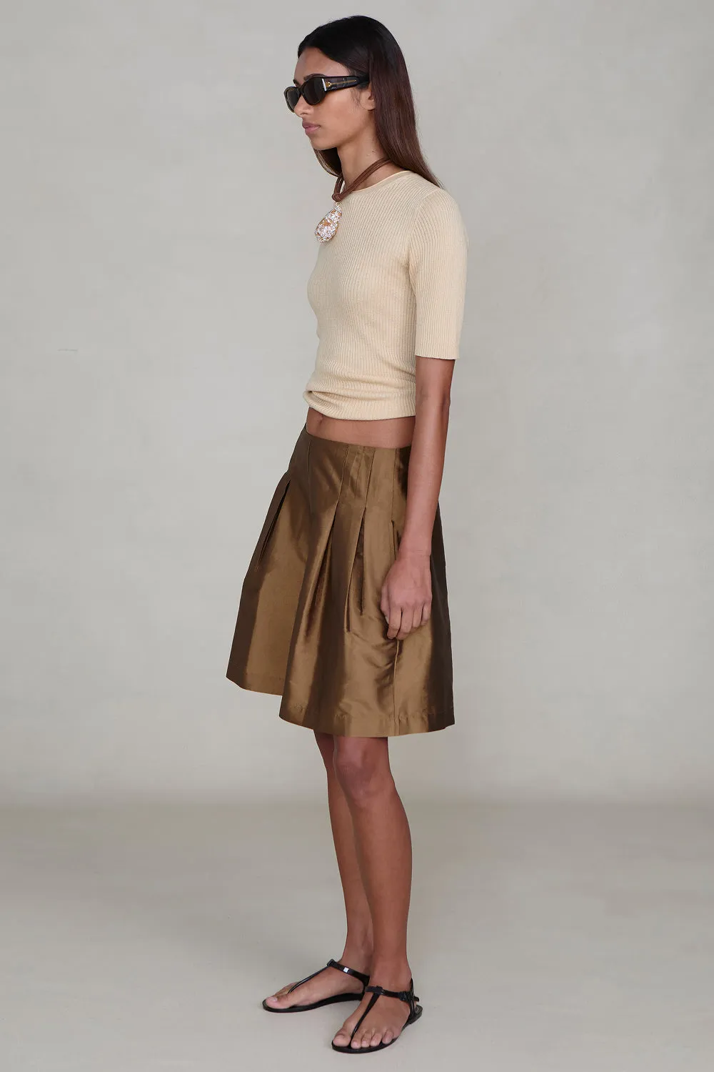 Techno Taffeta Long Shorts Bronze sold by Chan Luu product image thumbnail 4