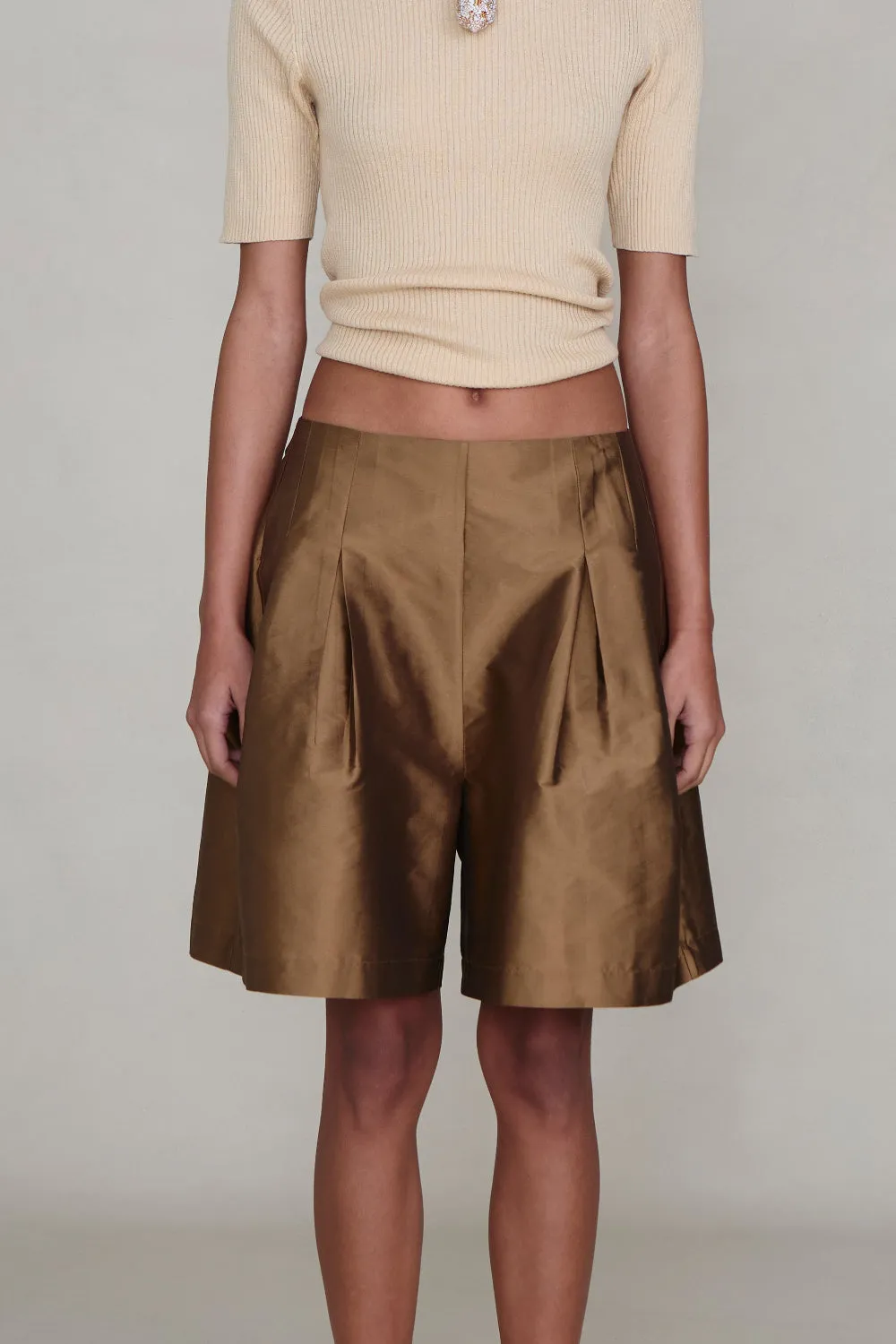 Techno Taffeta Long Shorts Bronze sold by Chan Luu product image thumbnail 2