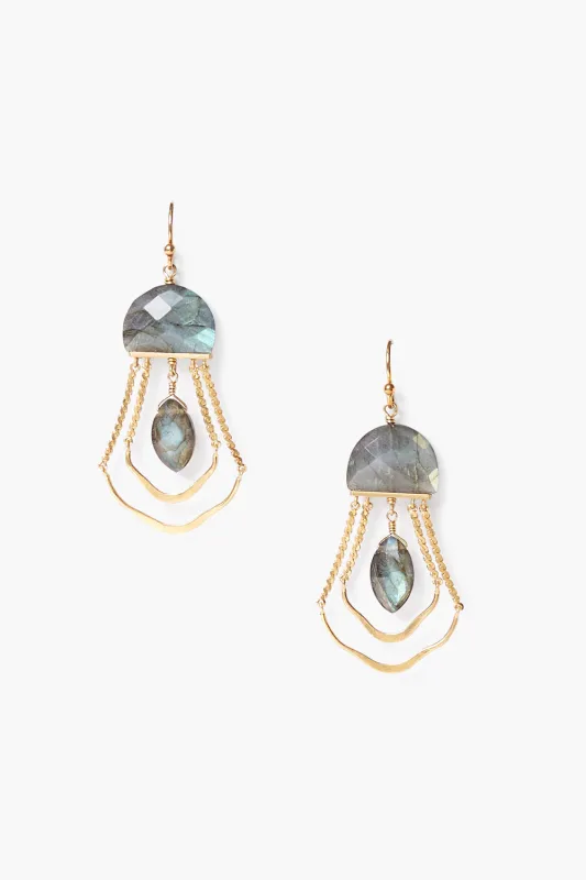 Labradorite Luna Chandelier Earrings made by Chan Luu