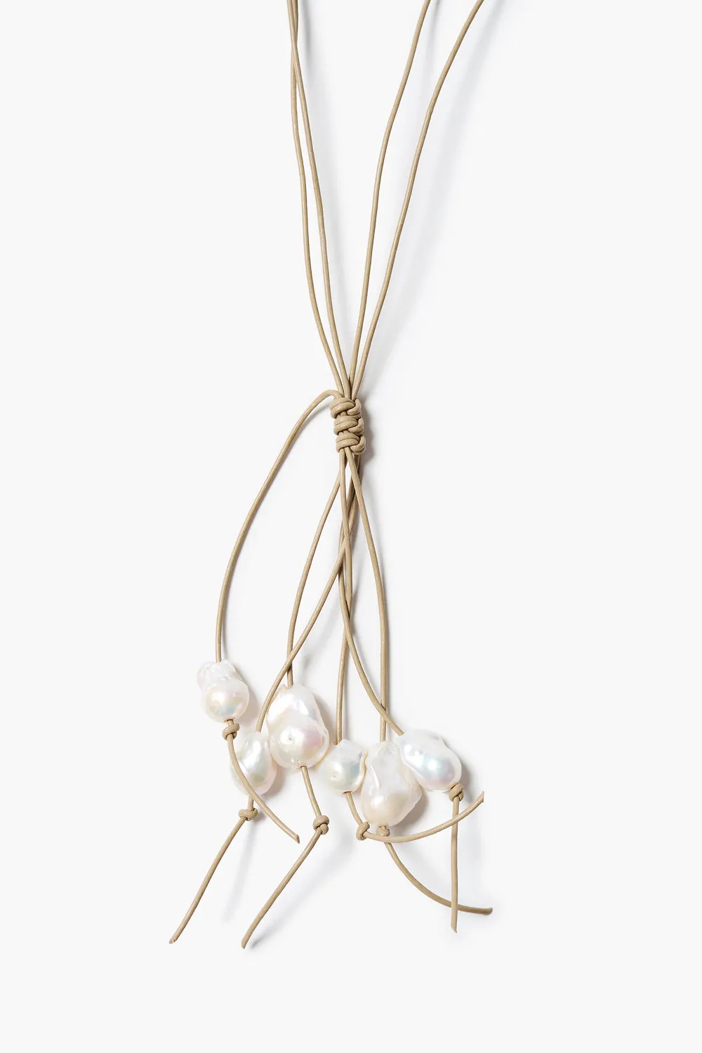 Baroque Pearl Tassel Necklace Beige sold by Chan Luu product image thumbnail 2