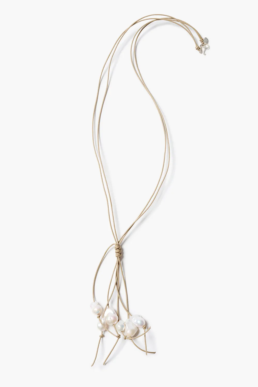 Baroque Pearl Tassel Necklace Beige sold by Chan Luu