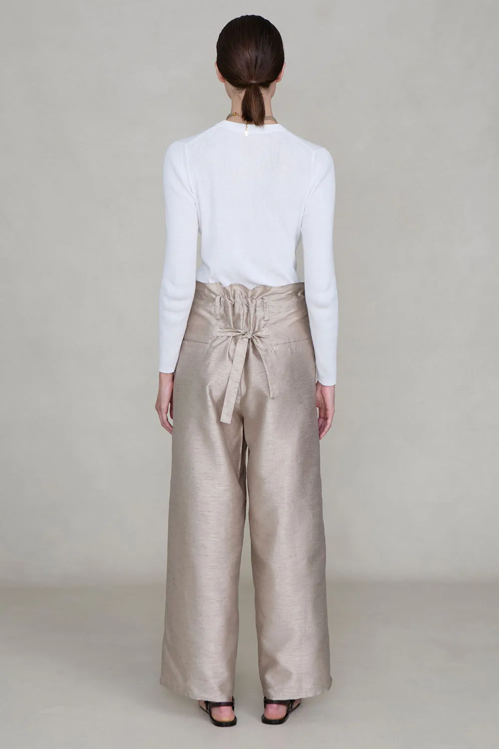 Dupioni Straight Leg Pant Taupe sold by Chan Luu product image thumbnail 3