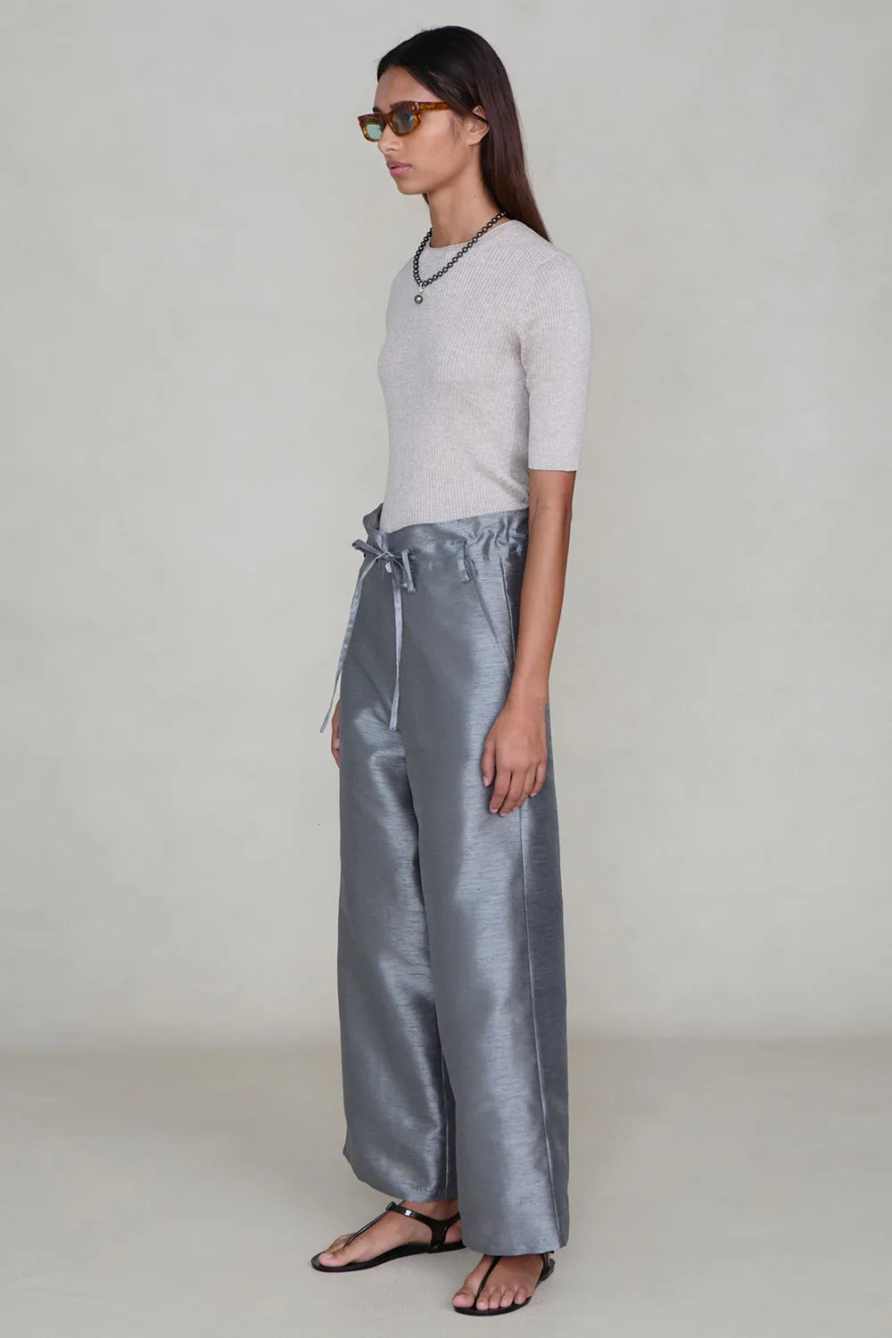 Dupioni Straight Leg Pant Steel sold by Chan Luu product image thumbnail 2