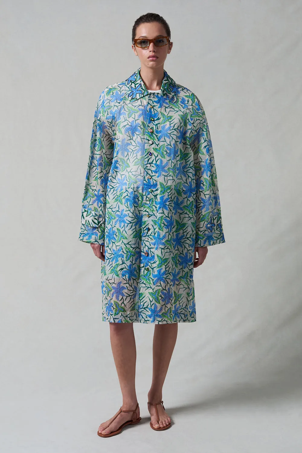 Iggy Paper Trench Coat Maldive Blue sold by Chan Luu