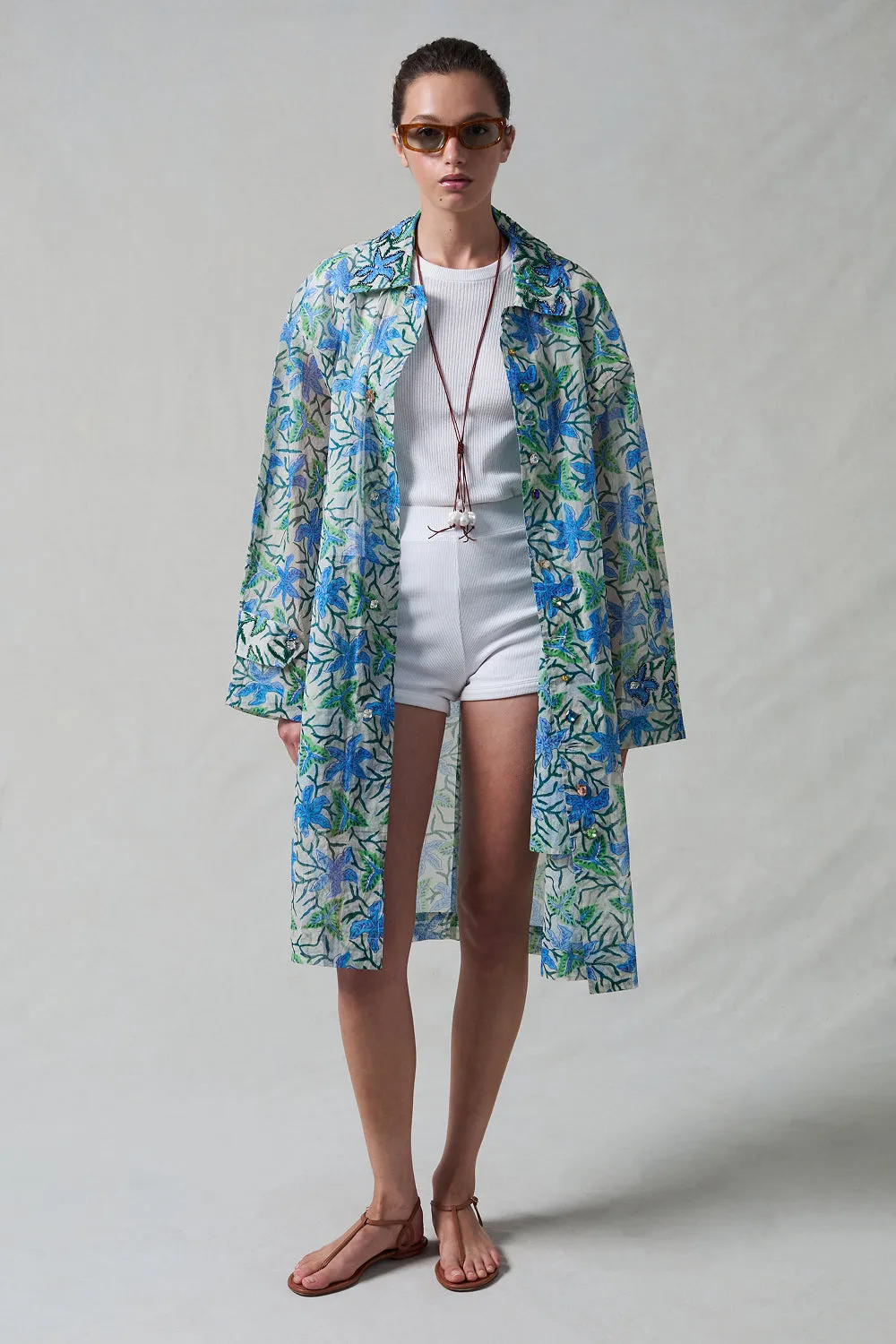 Iggy Paper Trench Coat Maldive Blue sold by Chan Luu product image thumbnail 3