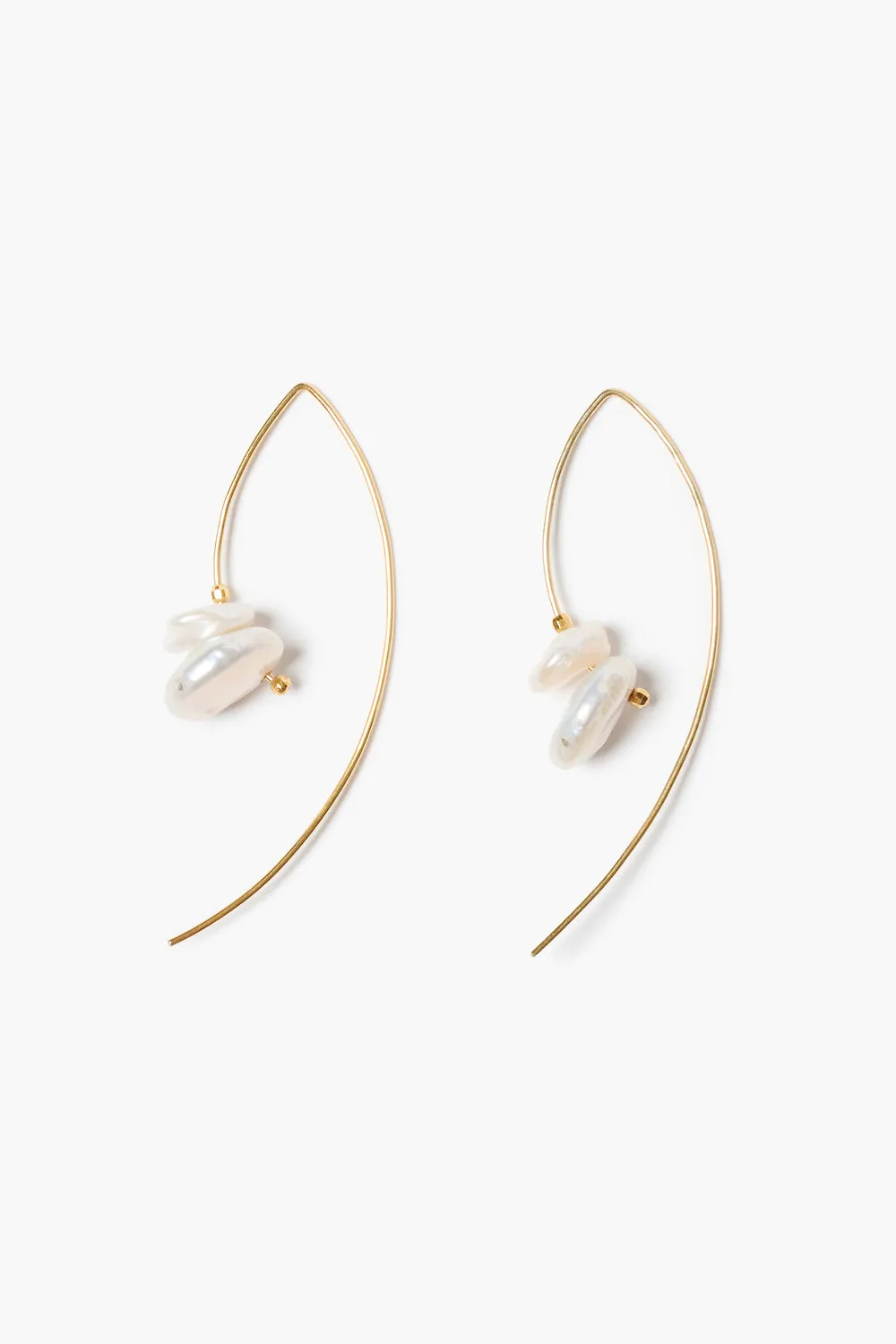 Wire Thread Earrings White Pearl sold by Chan Luu