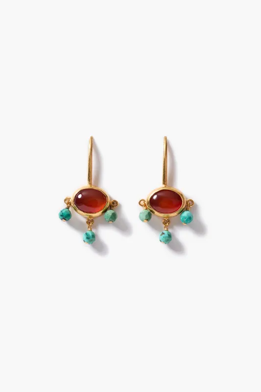 Della Drop Earrings Carnelian made by Chan Luu