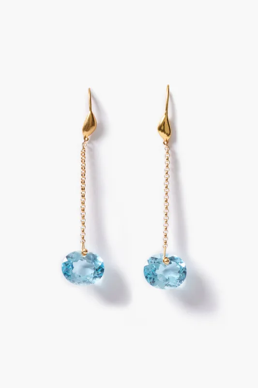 Camille Drop Earrings Blue Topaz made by Chan Luu