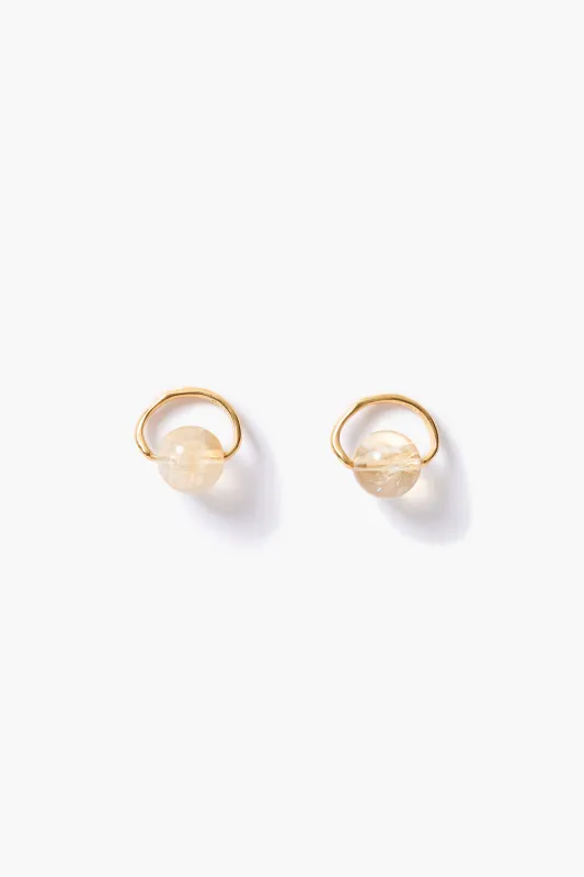 Halo Hoop Studs Citrine made by Chan Luu