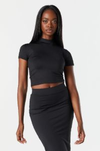 Contour Mock Neck Top sold by Charlotte Russe