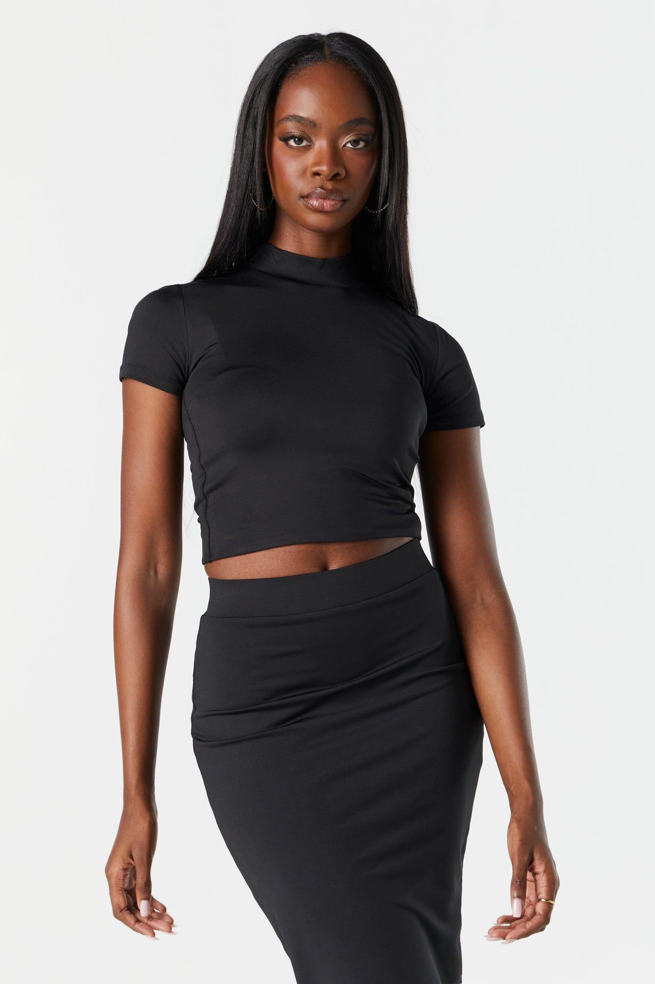 Contour Mock Neck Top sold by Charlotte Russe product image thumbnail 5