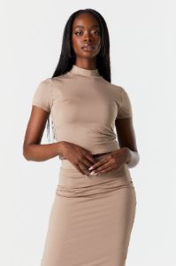 Contour Mock Neck Top sold by Charlotte Russe