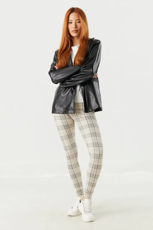 Cream Soft Back Pocket Leggings sold by Charlotte Russe