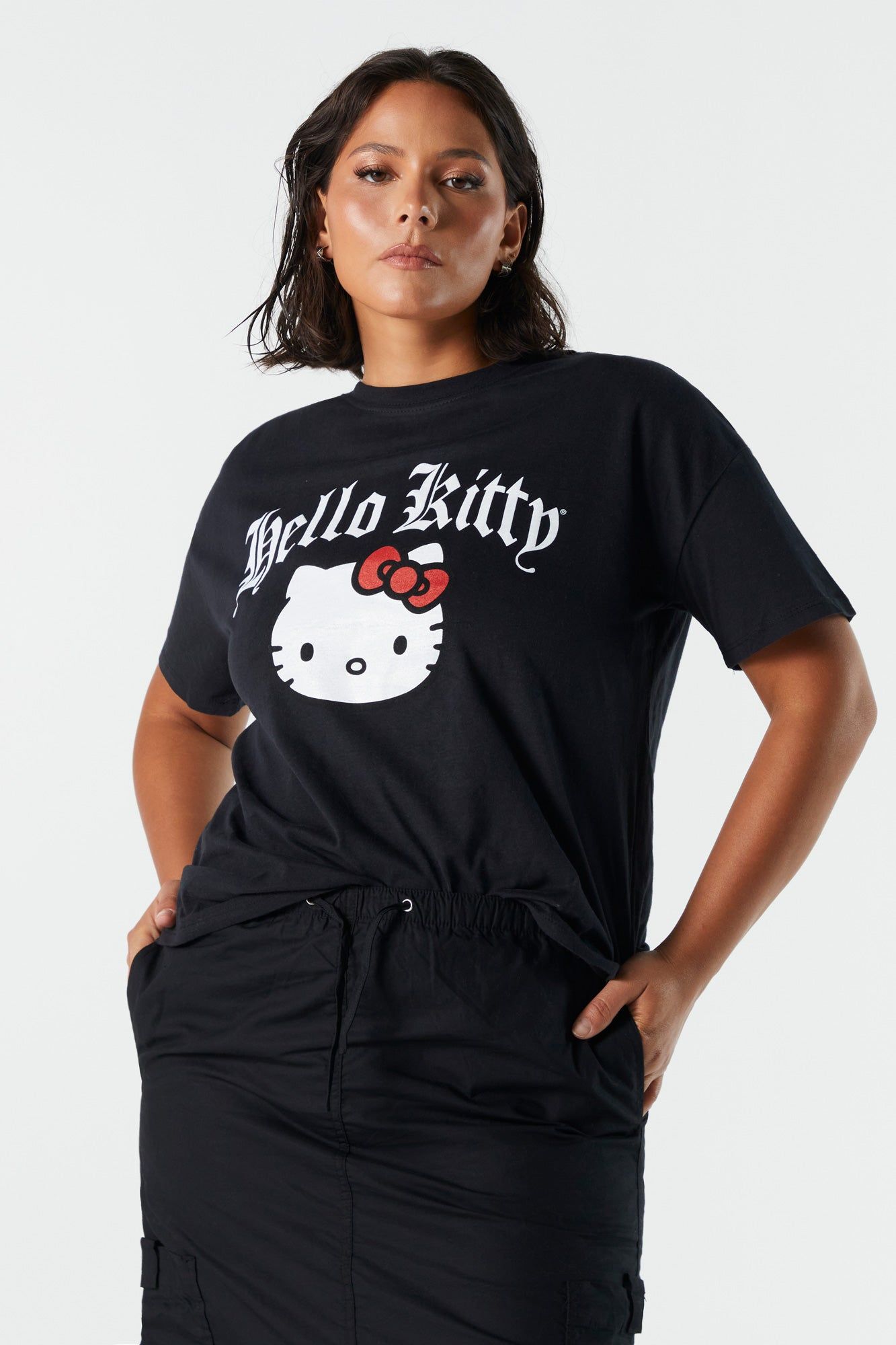 Hello Kitty Graphic Boyfriend T-Shirt sold by Charlotte Russe
