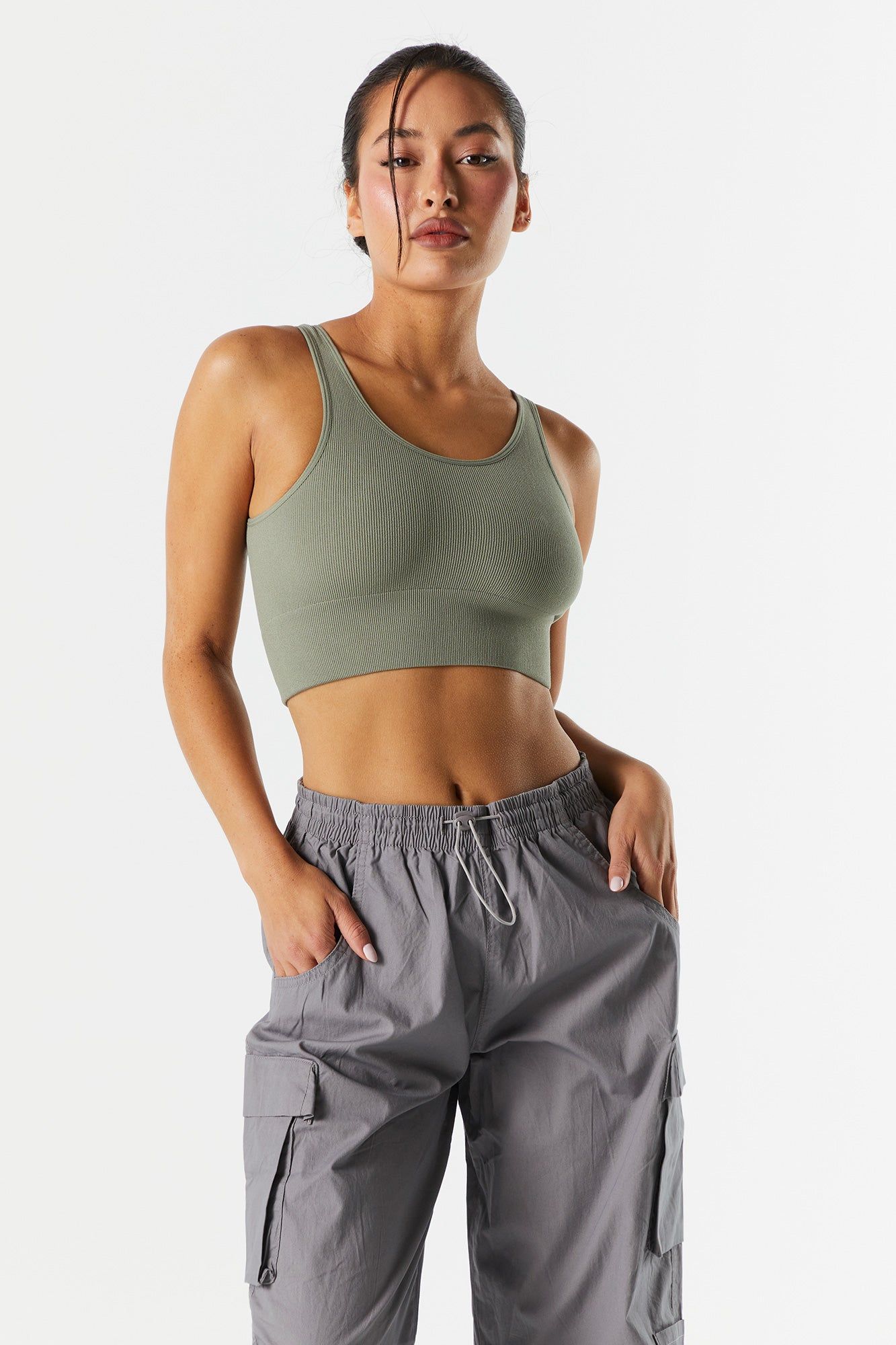 Ribbed Seamless Sports Bra sold by Charlotte Russe