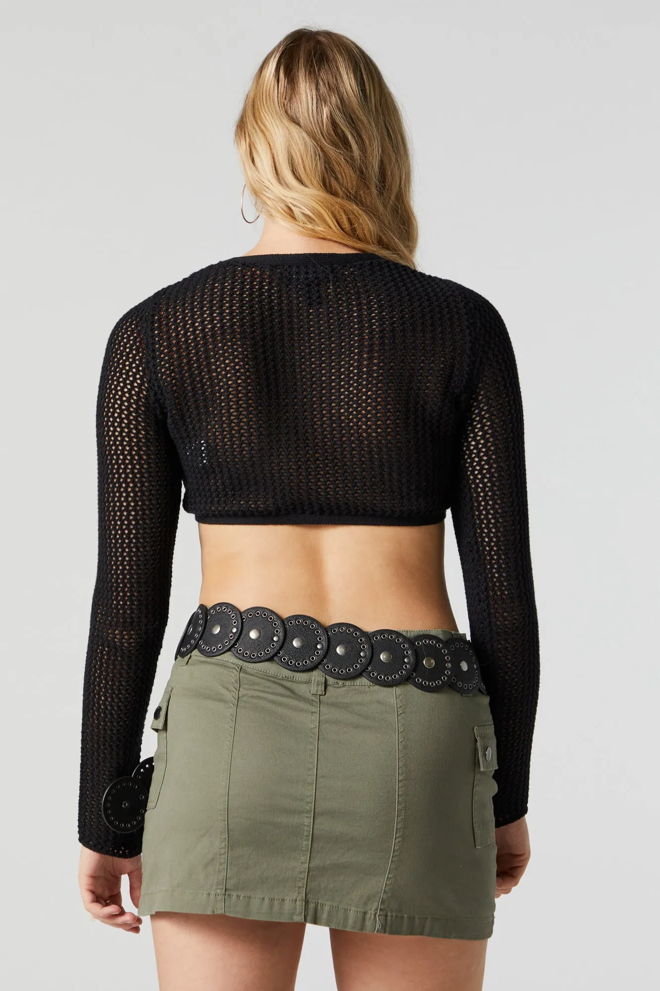 Open Knit Tie Front Top sold by Charlotte Russe product image thumbnail 2